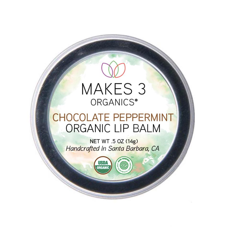 Organic Chocolate Peppermint Lip Balm - Tin 0.5 oz.