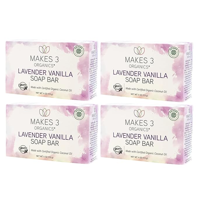 Lavender Vanilla Bar Soap 4 Pack